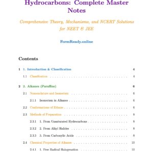 Hydrocarbons Master Notes: NEET &JEE Organic Chemistry Guide | FormReady